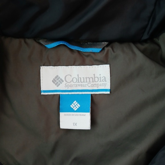 Columbia Quilted Puffer Jacket Womens Sz 1X Army Green Hooded Gorpcore Winter - Picture 6 of 7